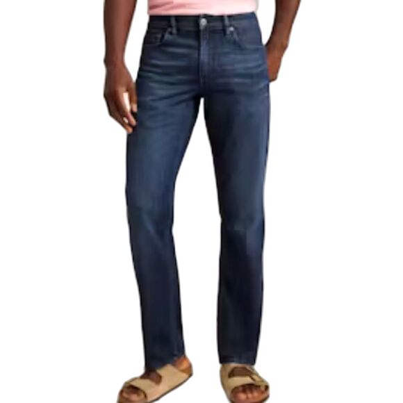 Bonobos Blue Dark Wash Straight Leg 5 Pocket Jeans Size 34 X 30 - Picture 1 of 14